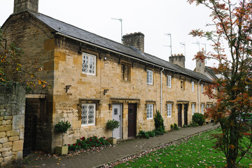 English Country Cottages in Chipping Campden, The Cotswolds in Autumn - British Tourist Town and...