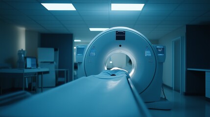 patient lying on an examination table in a modern clinic