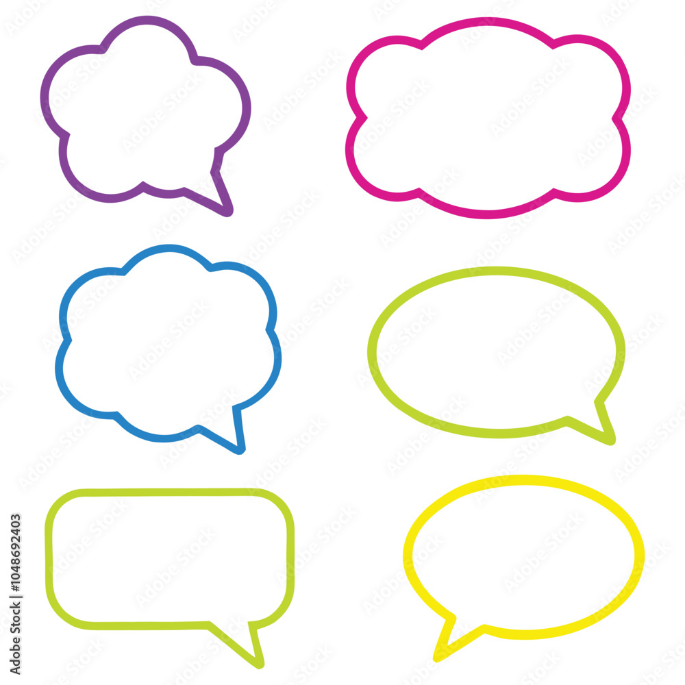 Poster geometric and organic speech bubbles vector for digital and print projects.