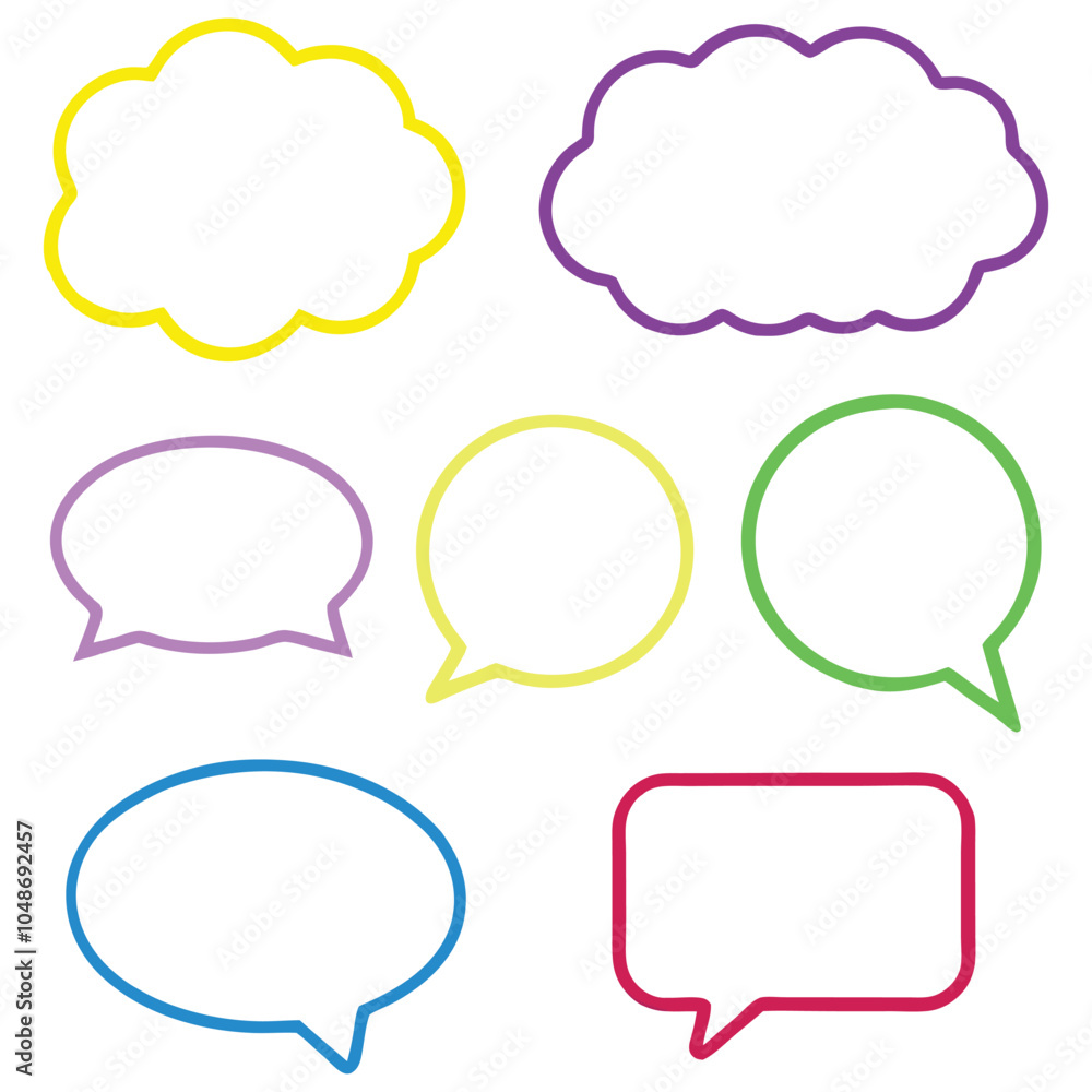 Poster geometric and organic speech bubbles vector for digital and print projects.