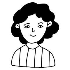 avatar set, hand drawn, black and white