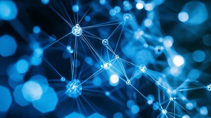 abstract background featuring interconnected nodes and lines in blue