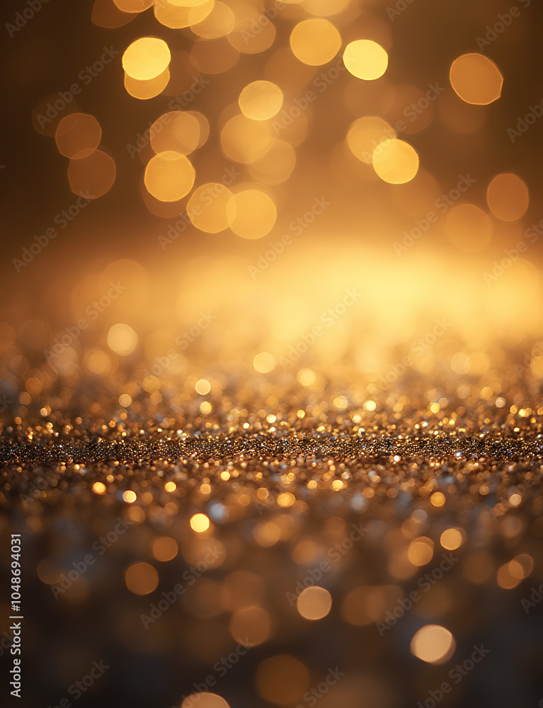 Aufkleber abstract background of glitters in gold and silver lights, somewhat defocused visually.