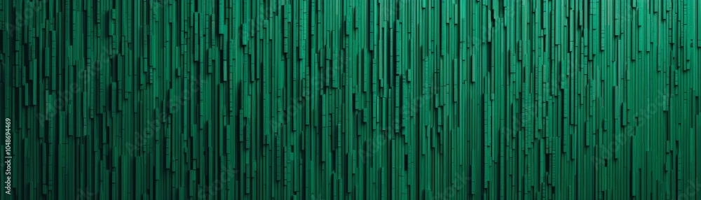 Poster a textured green background with vertical lines, conveying depth and a calming atmosphere.
