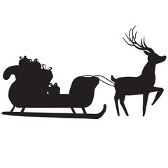 Sleigh silhouette animal sleigh celebration decoration black fly country holiday