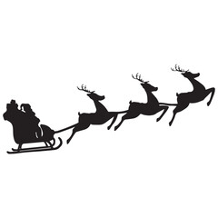 Sleigh silhouette animal sleigh celebration decoration black fly country holiday