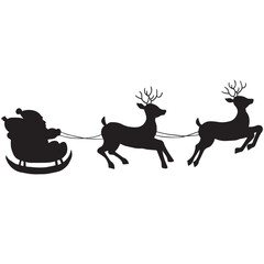 Sleigh silhouette animal sleigh celebration decoration black fly country holiday