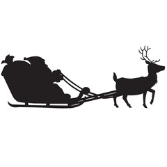 Sleigh silhouette animal sleigh celebration decoration black fly country holiday