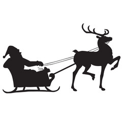Sleigh silhouette animal sleigh celebration decoration black fly country holiday