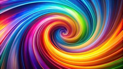 Obraz premium Twisting spiral of vivid colors with reflective surface, conveying dynamism