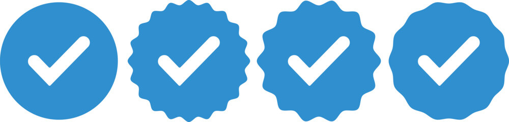 Verified and Approved Badge. Approval Checkmark Badge Icons.