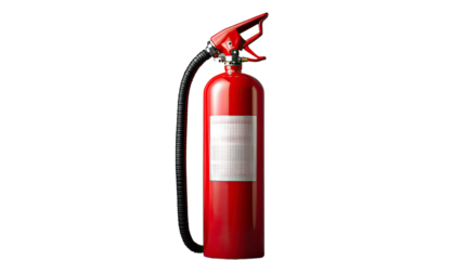 Red fire extinguisher isolated on white background for emergency safety and protection against fire
