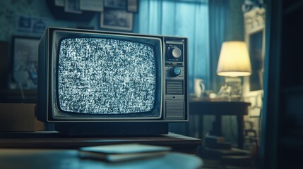 Vintage TV with static effect