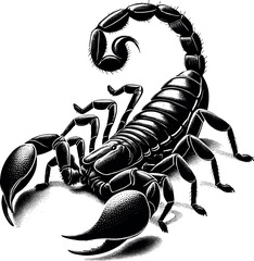 Scorpion realistic vector black silhouette design for T-Shirt