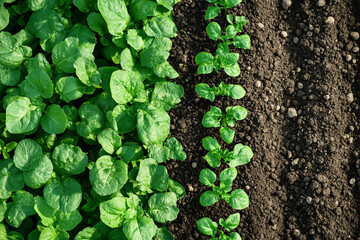 Green Leaves and Potato Plants in a Vegetable Garden