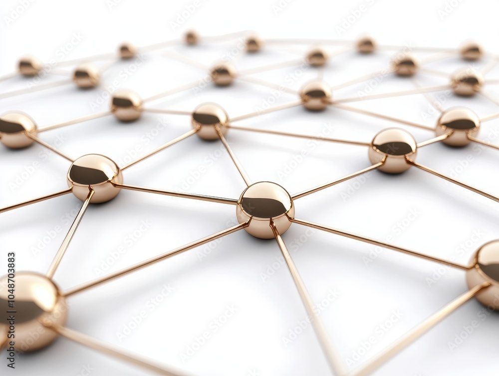 Poster abstract rendering of interconnected nodes and symbols
