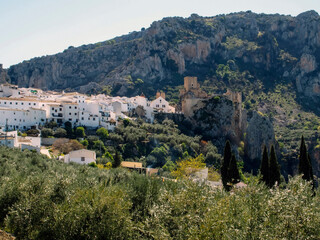 View of Zuheros with its 12th century castle. Cordoba, Andalusia, Spain.