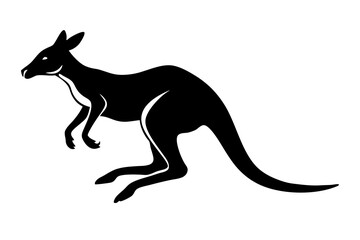 Dynamic Kangaroo Silhouette Design
