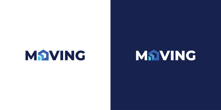 Home Moving Logo Design. Home Moving Wordmark Logo. Rent Loan Mortgage Buy Sale Property Logo Design Template.
