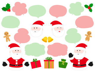 クリスマス用サンタクロースの吹き出しセット