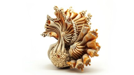 Ceramic Sculpture of a Spiky, Flower-like Form