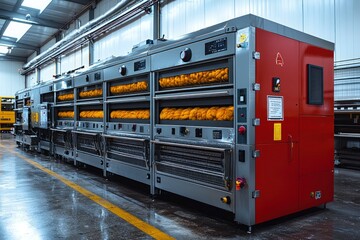 Industrial Machinery with Yellow Yarn in a Factory