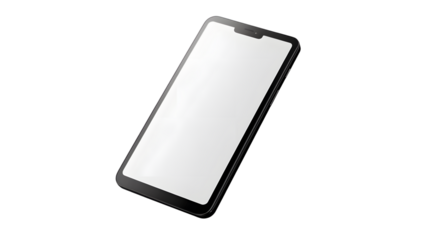 Smartphone on a transparent background with a transparent screen, smartphone mockup, isolated on white background
