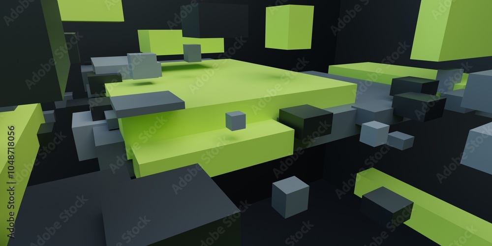 Poster abstract square bars background. 3d rendering.