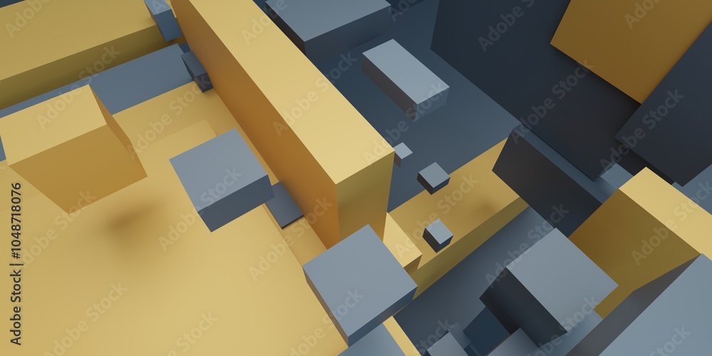 Aufkleber abstract square bars background. 3d rendering.