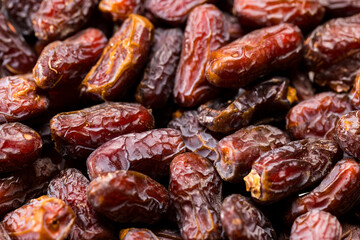 Dried Organic date fruits in a group