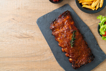 grilled and barbecue ribs pork