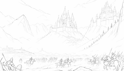 Obraz premium black and white sketch of a house