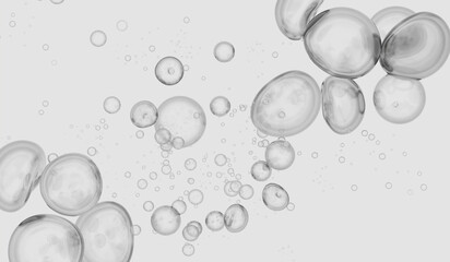Water drop, liquid, mass of liquid, floating in the air, shapeless, 3D illustration, liquid