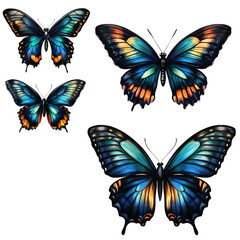 Obraz premium Morpho butterfly isolated on transparent background