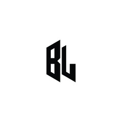 Obraz premium BL monogram logo design letter text name symbol monochrome logotype alphabet character simple logo
