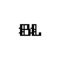 BL monogram logo design letter text name symbol monochrome logotype alphabet character simple logo