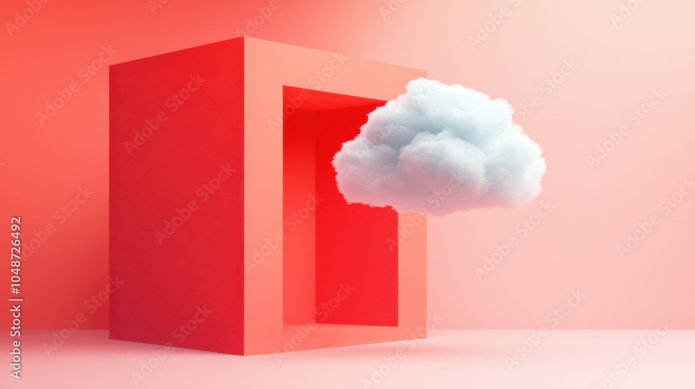 Poster abstract cloud transformation in layered tech space