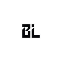 Obraz premium BL monogram logo design letter text name symbol monochrome logotype alphabet character simple logo