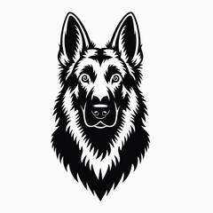 Fototapeta premium dog head silhouette with vector design