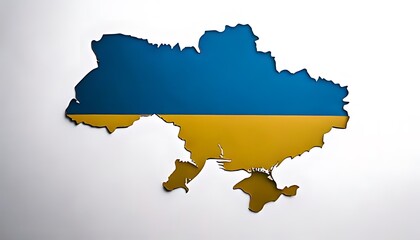 Obraz premium silhouette of a map of the country of Ukraine on a plain white background