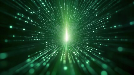 Vibrant green energy burst with sparkling lights