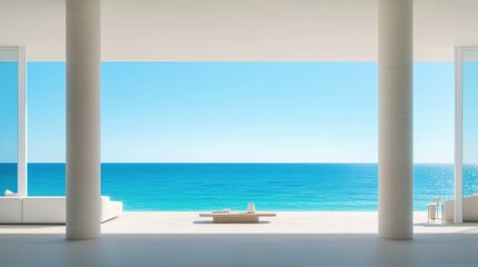 Fototapeta premium Breathtaking ocean view from modern luxury villa