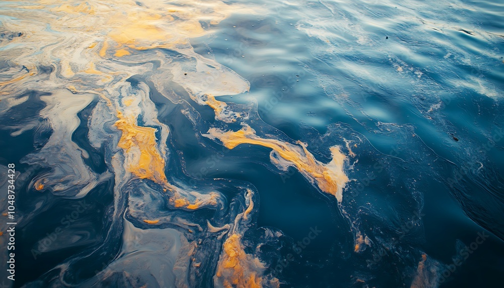 Aufkleber a close-up of water with swirling colors reflecting light, creating an abstract pattern.