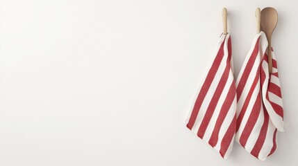 Obraz premium Holiday Themed Dish Towels Hanging on Hooks