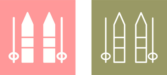 Ski Sticks Vector Icon