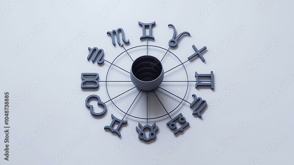 Poster a minimalist design representation of zodiac signs in circular formation a modern interpretation of 