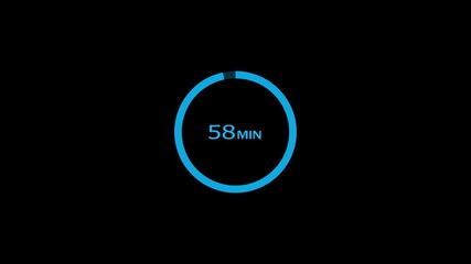 58-minute timer clock icon animation background.