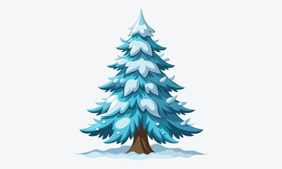 Obraz premium Christmas Day, Frosted Fir Ointment vector white background illustration Generative Ai