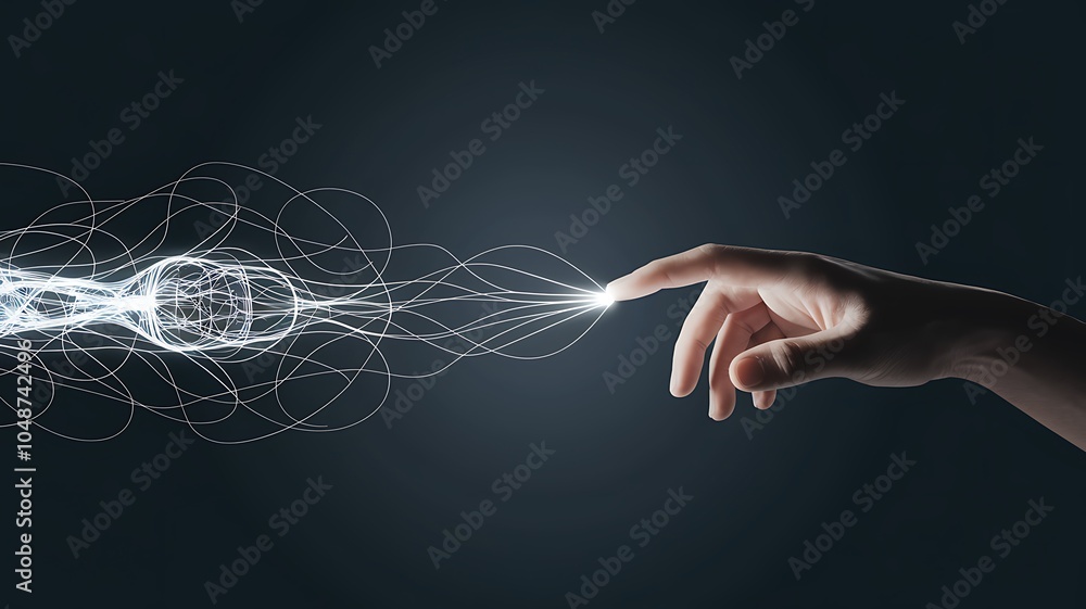 Aufkleber the divine connection an abstract illustration of human touch and energy flow in a modern digital co