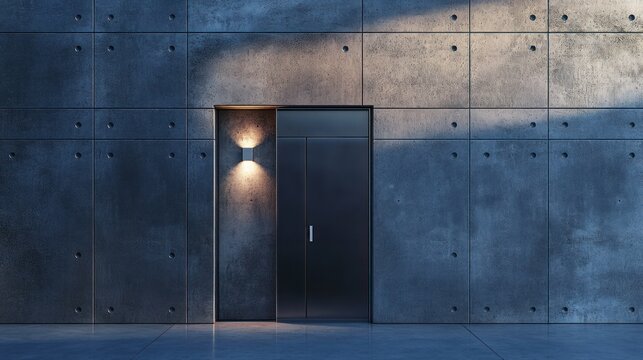 Reinforced safe room with concrete walls, bulletproof windows, and a secure entrance for maximum protection and safety.